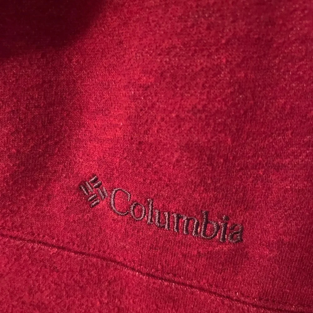 Columbia Men’s Medium deep Red 1/4 zip long sleeve outdoor - Picture 4 of 5